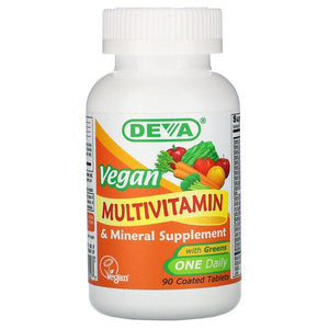 Deva, Vegan Multivitamin & Mineral Supplement, One Daily, 90 Coated Tablets