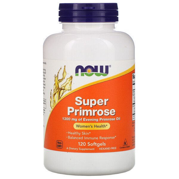Now Foods, Super Primrose, Evening Primrose Oil, 1300 mg, 120 Softgels