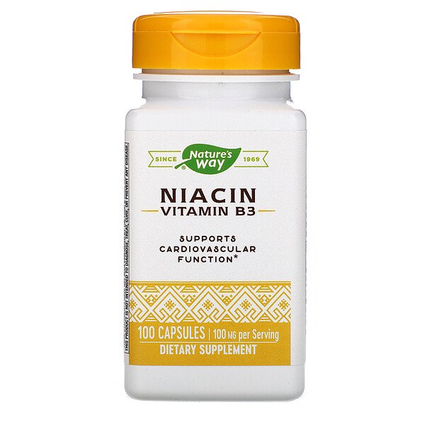 Nature's Way, Niacin, Vitamin B3, 100 mg, 100 Capsules