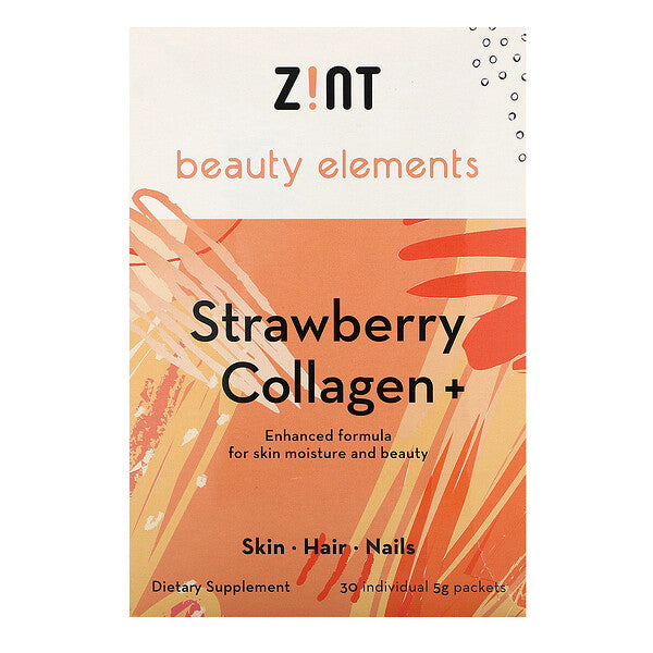 Zint, Strawberry Collagen +, 30 Individual Packets, 5 g Each