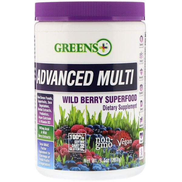Greens Plus, Advanced Multi, Wild Berry Superfood, 9.4 oz (267 g)