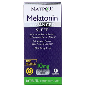 Natrol, Melatonin, Advanced Sleep, Time Release, 10 mg, 60 Tablets