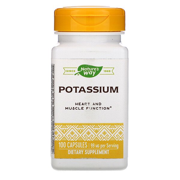 Nature's Way, Potassium, 99 mg, 100 Capsules