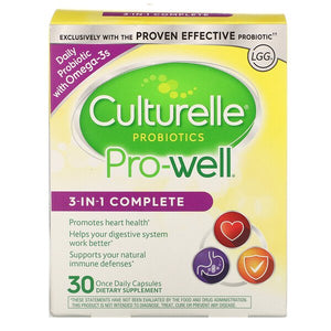 Culturelle, Probiotics, Pro-Well, 3-In-1 Complete, 30 Once Daily Capsules