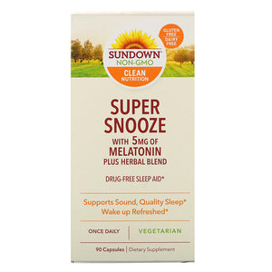 Sundown Naturals, Super Snooze Melatonin, 90 Capsules