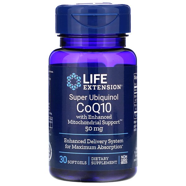 Life Extension, Super Ubiquinol CoQ10 with Enhanced Mitochondrial Support, 50 mg, 30 Softgels