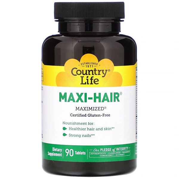 Country Life, Maxi-Hair, 90 Tablets