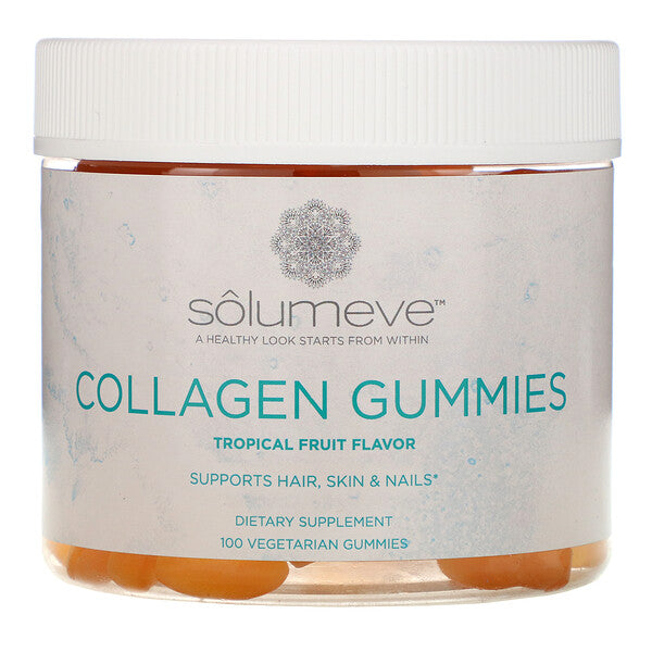 Solumeve, Collagen Gummies, Gelatin Free, Tropical Fruit Flavor, 100 Gummies