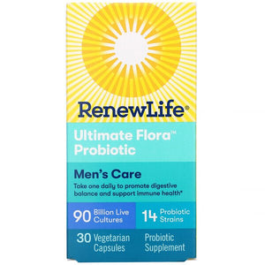 Renew Life, Ultimate Flora Probiotic, Men's Care, 90 Billion Live Cultures, 30 Vegetarian Capsules