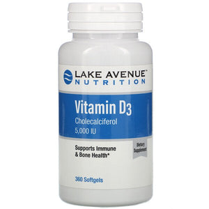 Lake Avenue Nutrition, Vitamin D3, 5,000 IU, 360 Softgels