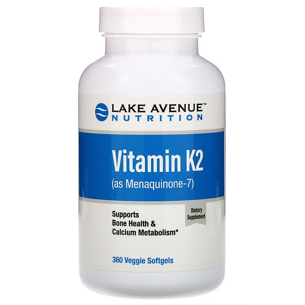 Lake Avenue Nutrition, Vitamin K2 (as Menaquinone-7), 50 mcg, 360 Veggie Softgels