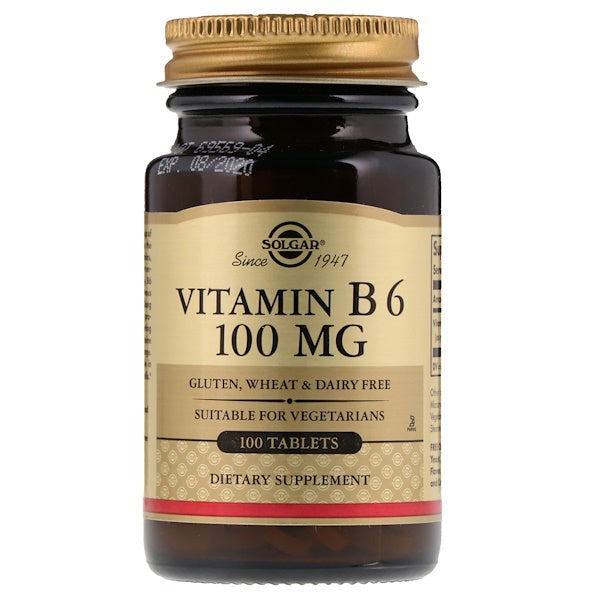 Solgar, Vitamin B6, 100 mg, 100 Tablets