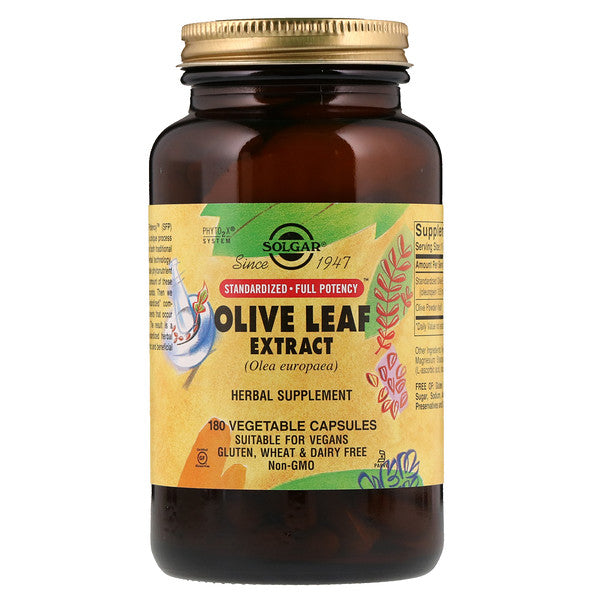 Solgar, Olive Leaf Extract, 180 Vegetable Capsules