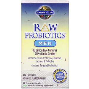 Garden of Life, RAW Probiotics, Men, 85 Billion Live Cultures, 90 Vegetarian Capsules