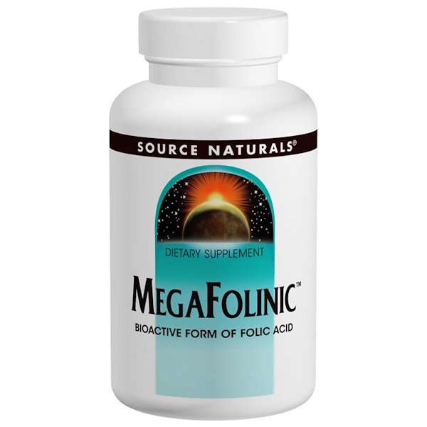 Source Naturals, MegaFolinic, 800 mcg, 120 Tablets