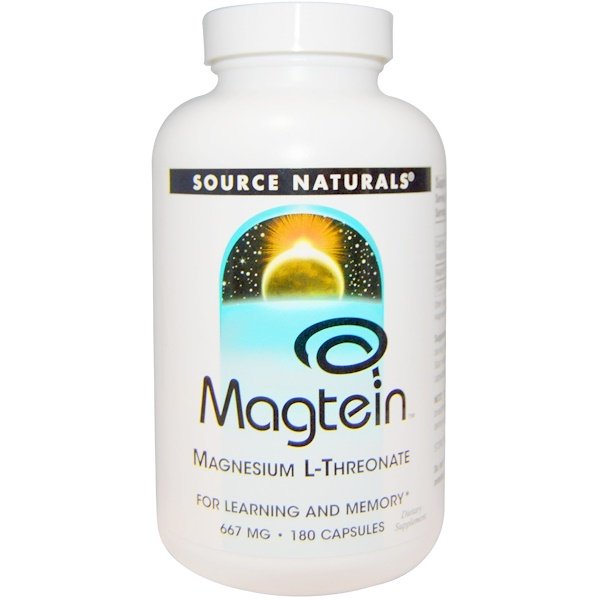 Source Naturals, Magtein, Magnesium L-Threonate, 667 mg, 180 Capsules