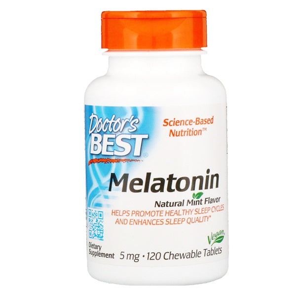 Doctor's Best, Melatonin, Natural Mint Flavor, 5 mg, 120 Chewable Tablets