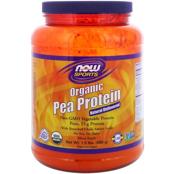 Now Foods, Sports, Organic Pea Protein, Natural Unflavored, 1.5 lbs (680 g)