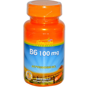 Thompson, B6, 100 mg, 60 Tablets