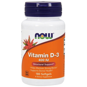 Now Foods, Vitamin D-3, 400 IU, 180 Softgels