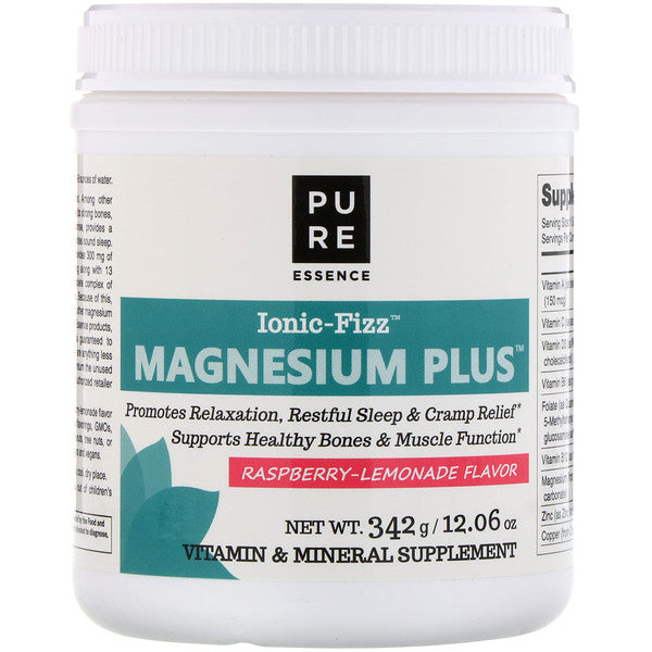 Pure Essence, Ionic-Fizz, Magnesium Plus, Raspberry Lemonade Flavor, 12.06 oz (342 g)