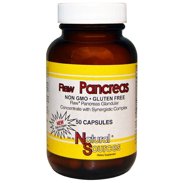 Natural Sources, Raw Pancreas, 50 Capsules