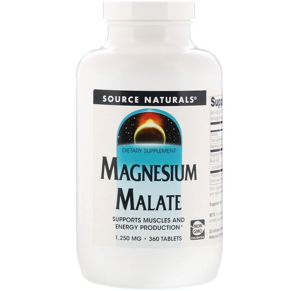 Source Naturals, Magnesium Malate, 1,250 mg, 360 Tablets