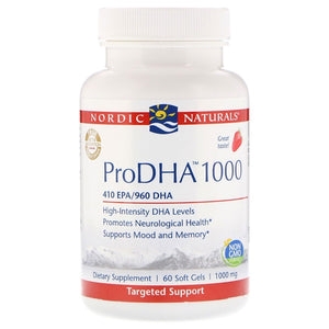Nordic Naturals, ProDHA 1000, Strawberry, 1,000 mg, 60 Softgels