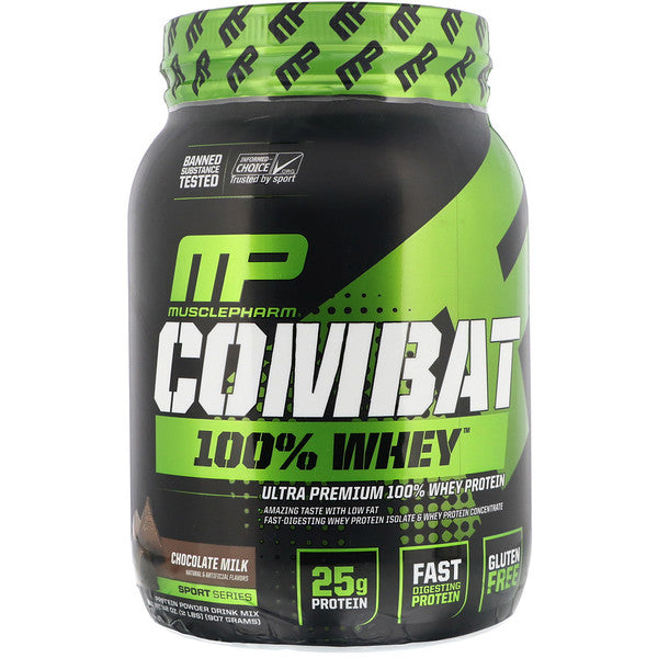 MusclePharm, Combat 100% Whey Protein, Chocolate Milk, 2 lbs (907 g)