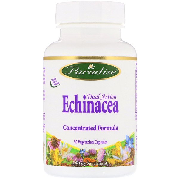 Paradise Herbs, Dual Action Echinacea, 30 Vegetarian Capsules