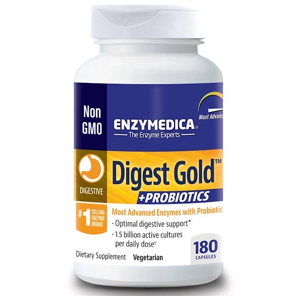 Enzymedica, Digest Gold + Probiotics, 180 Capsules