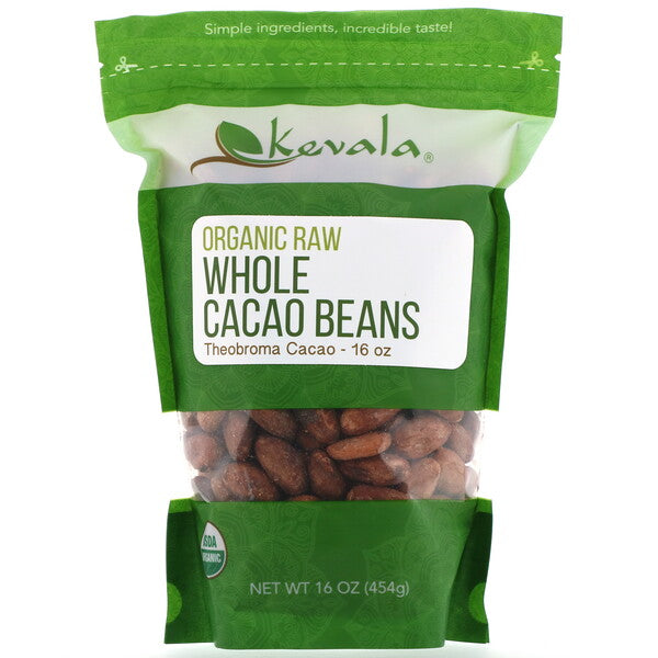 Kevala, Organic Raw Whole Cacao Beans, 16 oz (454 g)