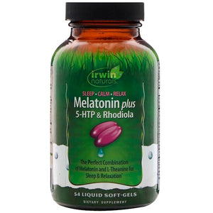 Irwin Naturals, Melatonin Plus, 5-HTP & Rhodiola, 54 Liquid Soft-Gels