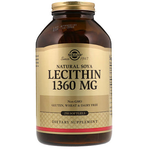 Solgar, Natural Soya Lecithin, 1,360 mg, 250 Softgels