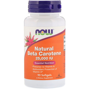 Now Foods, Natural Beta Carotene, 25,000 IU, 90 Softgels