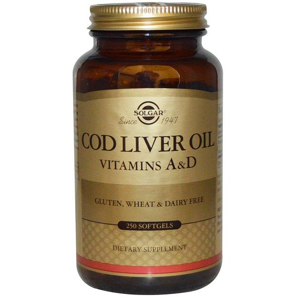 Solgar, Cod Liver Oil, Vitamins A & D, 250 Softgels