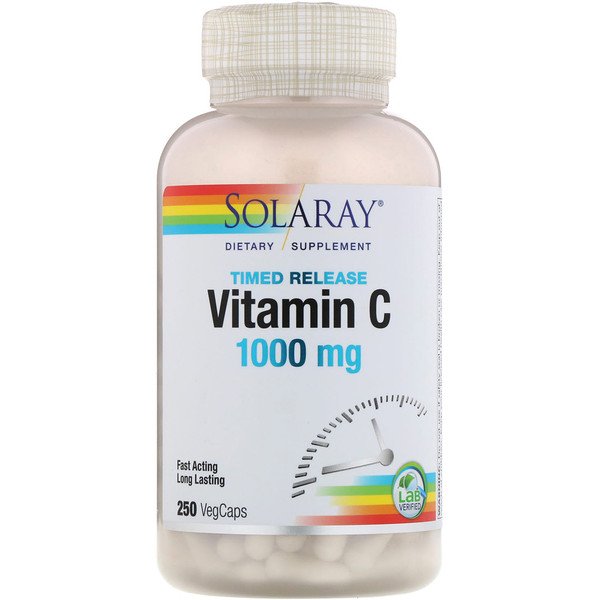 Solaray, Timed-Release Vitamin C, 1,000 mg, 250 VegCaps