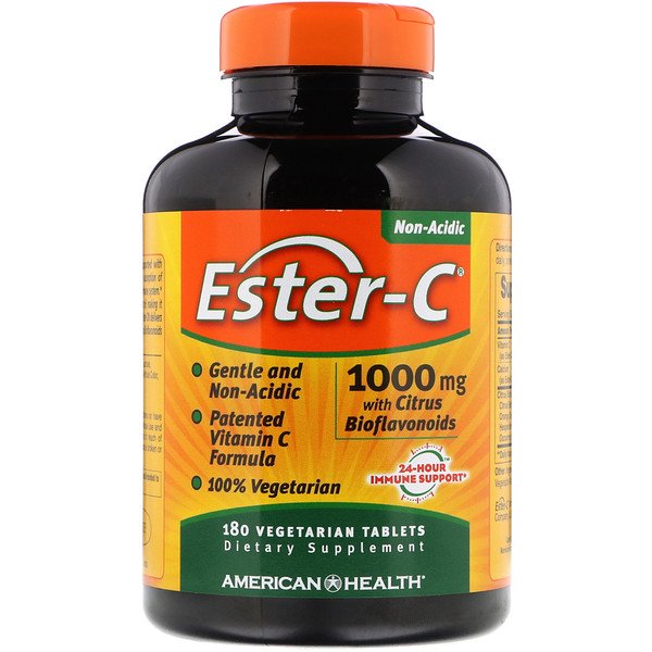 American Health, Ester-C with Citrus Bioflavonoids, 1,000 mg, 180 Vegetarian Tablets