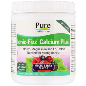 Pure Essence, Ionic-Fizz Calcium Plus, Mixed Berry, 14.82 oz (420 g)