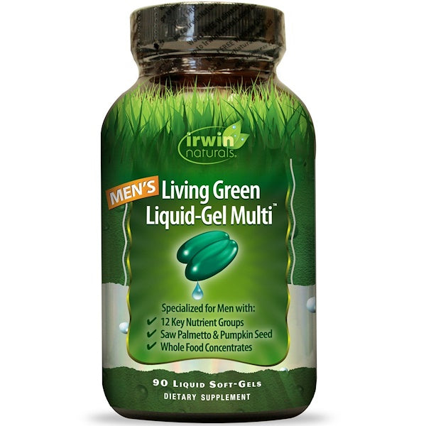 Irwin Naturals, Men's Living Green Liquid-Gel Multi, 90 Liquid Soft-Gels