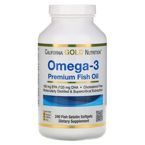 California Gold Nutrition, Omega-3, Premium Fish Oil, 240 Fish Gelatin Softgels