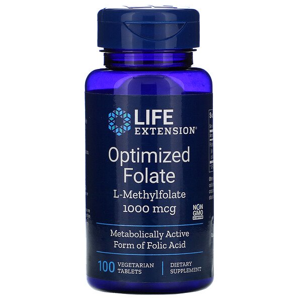 Life Extension, Optimized Folate, 1,000 mcg, 100 Vegetarian Tablets