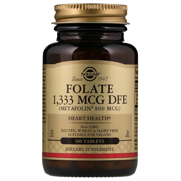 Solgar, Folate , 800 mcg, 100 Tablets