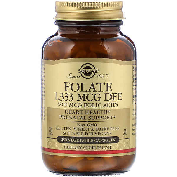 Solgar, Folate, 800 mcg, 250 Vegetable Capsules