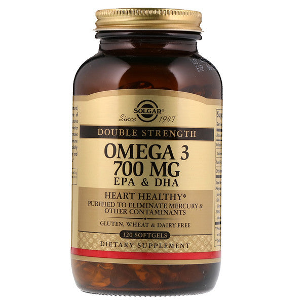 Solgar, Omega-3, EPA & DHA, Double Strength, 700 mg, 120 Softgels