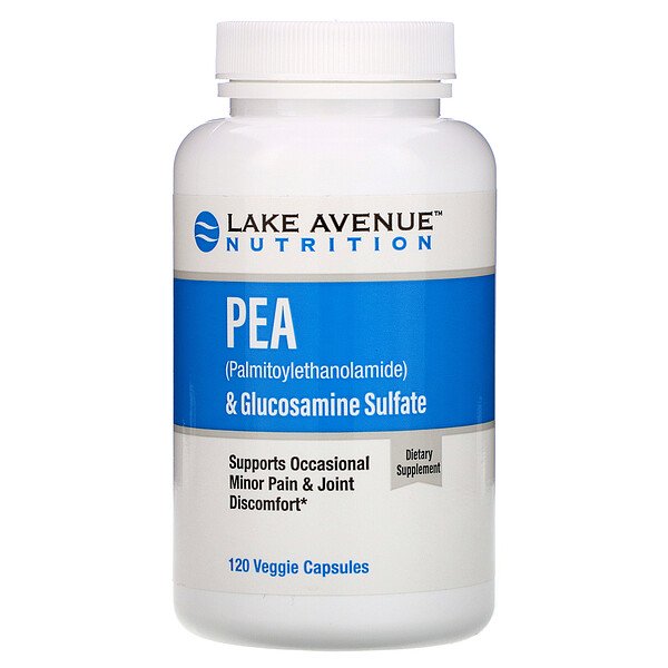 Lake Avenue Nutrition, PEA (Palmitoylethanolamide) + Glucosamine Sulfate, 600 mg + 1,200 mg Per Serving, 120 Veggie Capsules