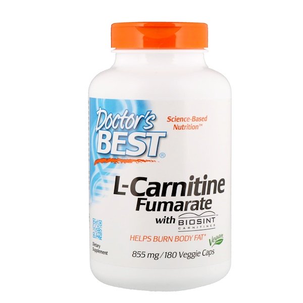 Doctor's Best, L-Carnitine Fumarate with Biosint Carnitines, 855 mg, 180 Veggie Caps