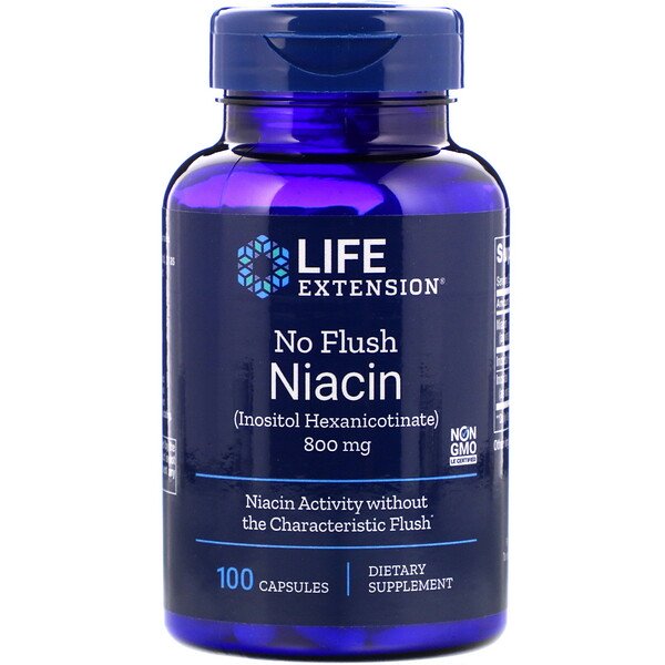 Life Extension, No Flush Niacin, 800 mg, 100 Capsules