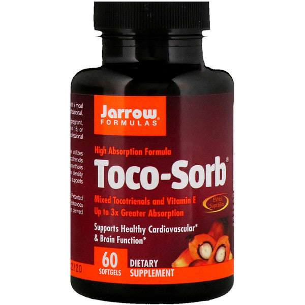 Jarrow Formulas, Toco-Sorb, Mixed Tocotrienols and Vitamin E, 60 Softgels