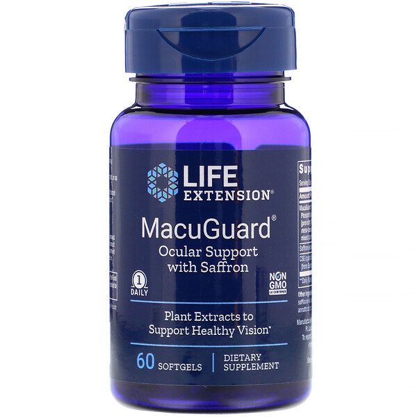 Life Extension, MacuGuard, Ocular Support with Saffron, 60 Softgels